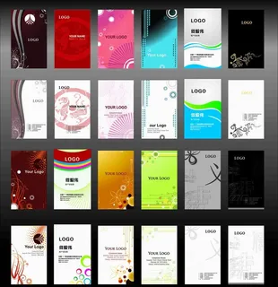 简洁竖版名片图片