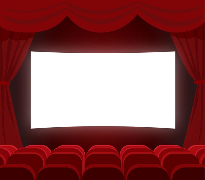 红色电影院放映厅矢量素材图片