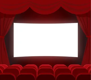 红色电影院放映厅矢量素材图片