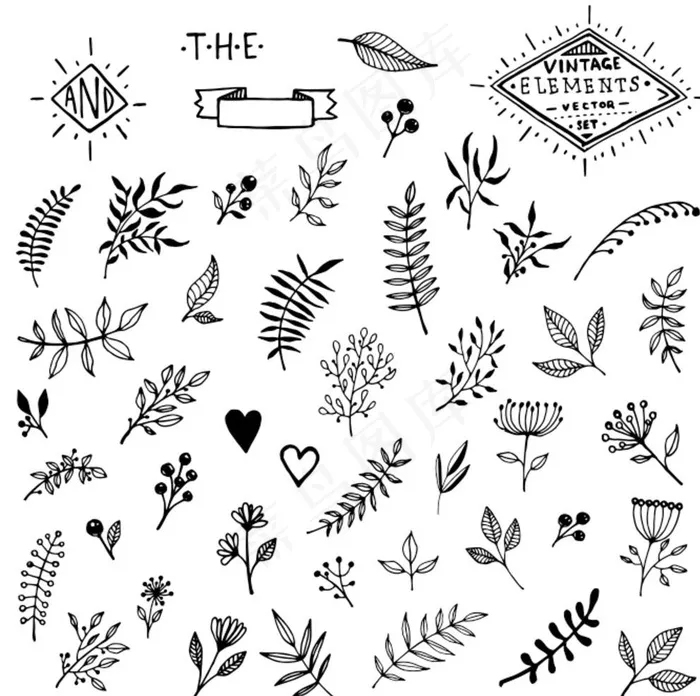 咖啡叶子底纹图片eps,ai矢量模版下载