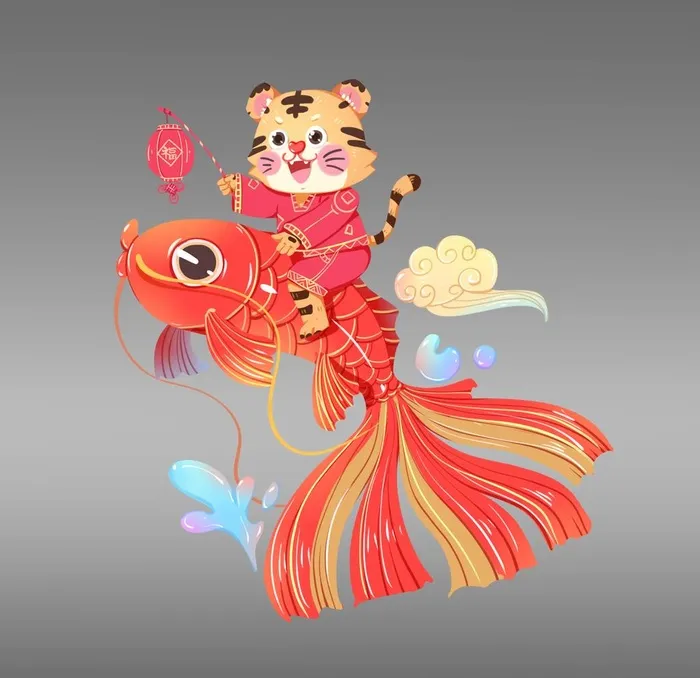 虎年卡通图片(4724x4724)psd模版下载