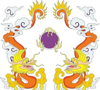 金色双龙戏珠图片