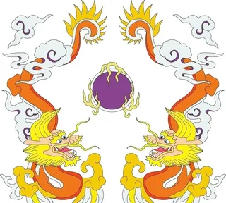 金色双龙戏珠图片