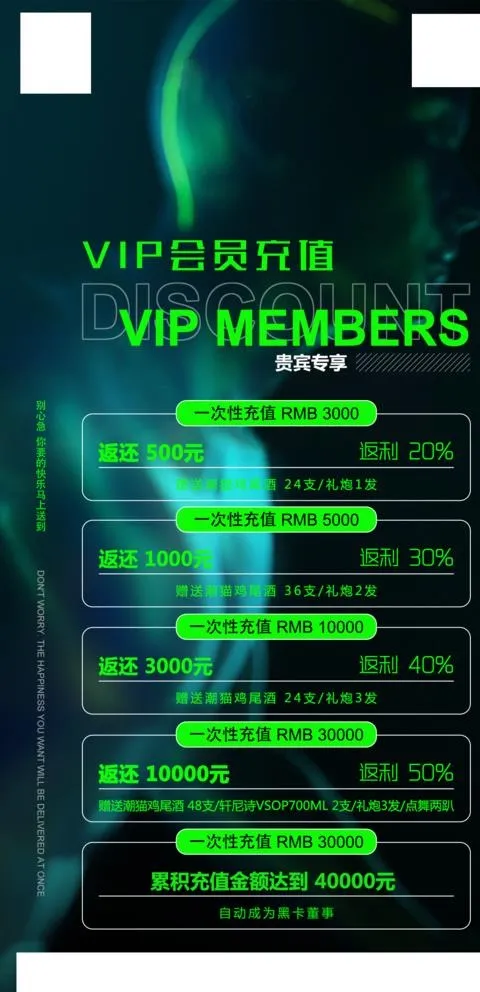酒吧会员充值海报图片(1181X2362(DPI:100))psd模版下载