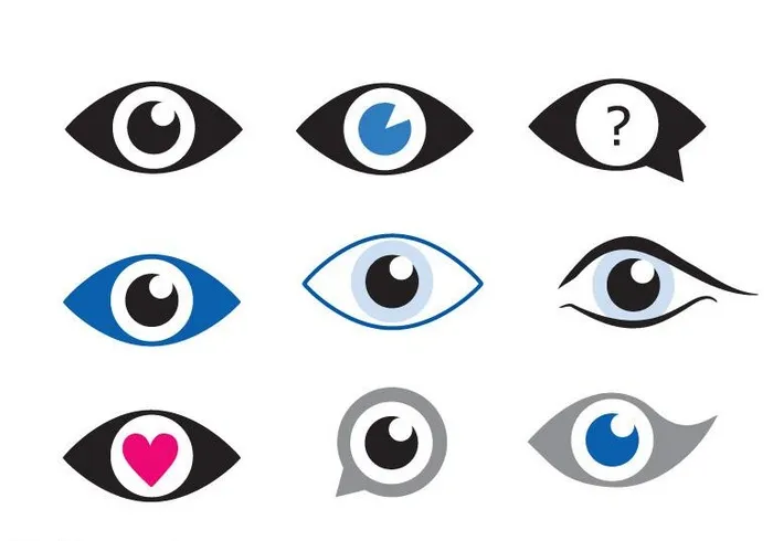 眼睛图标图片ai矢量模版下载