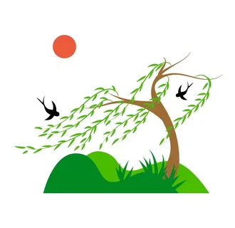 矢量手绘卡通柳树图片 矢量手绘卡通柳树图片