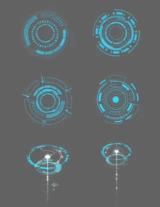科幻科技未来光效矢量元素图片