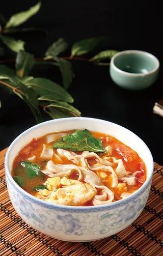 杂俩素汤面图片