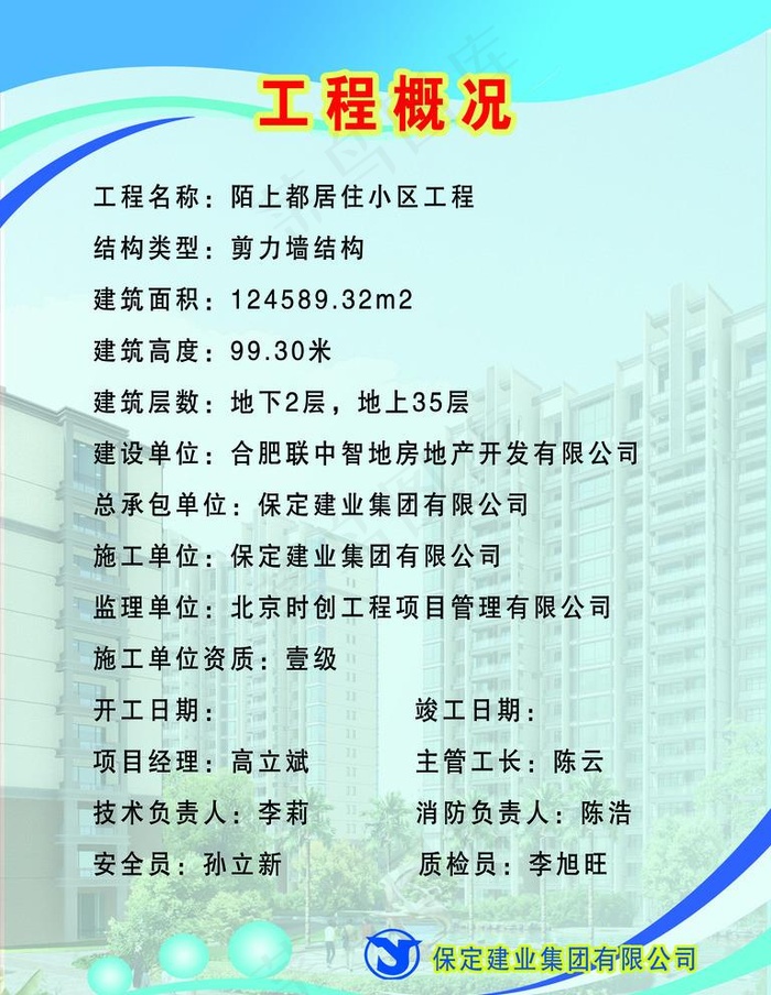 工程概况展板图片