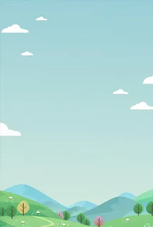 绿色春天卡通海报背景图片