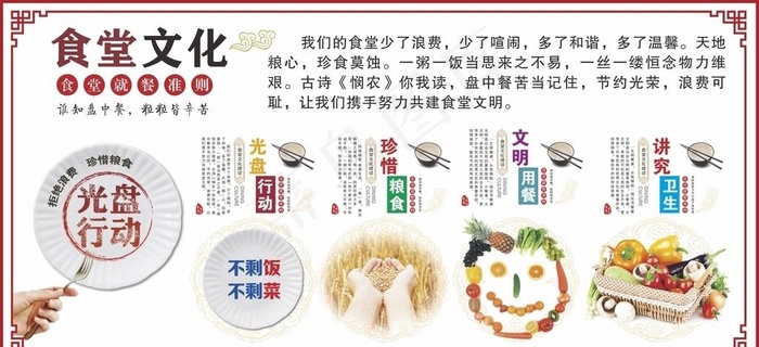 食堂标语 食堂展板图片cdr矢量模版下载