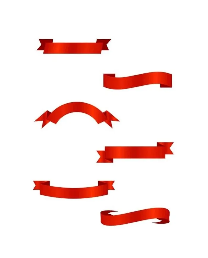 红色丝带图片ai矢量模版下载