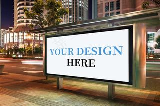 公交站灯箱样机图片