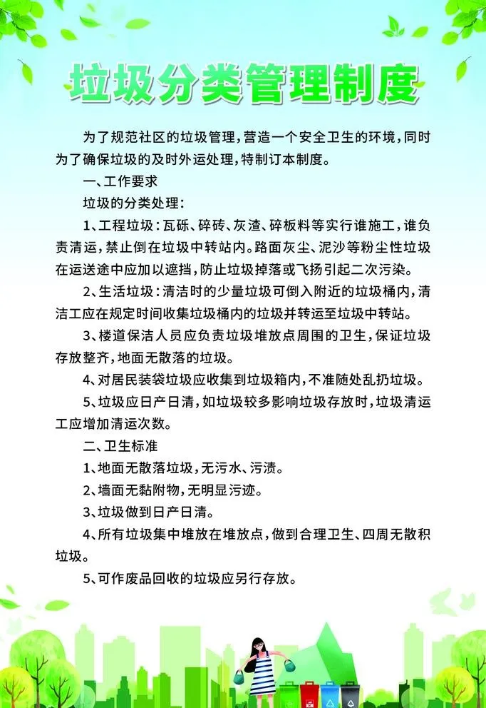 垃圾分类管理制度图片cdr矢量模版下载