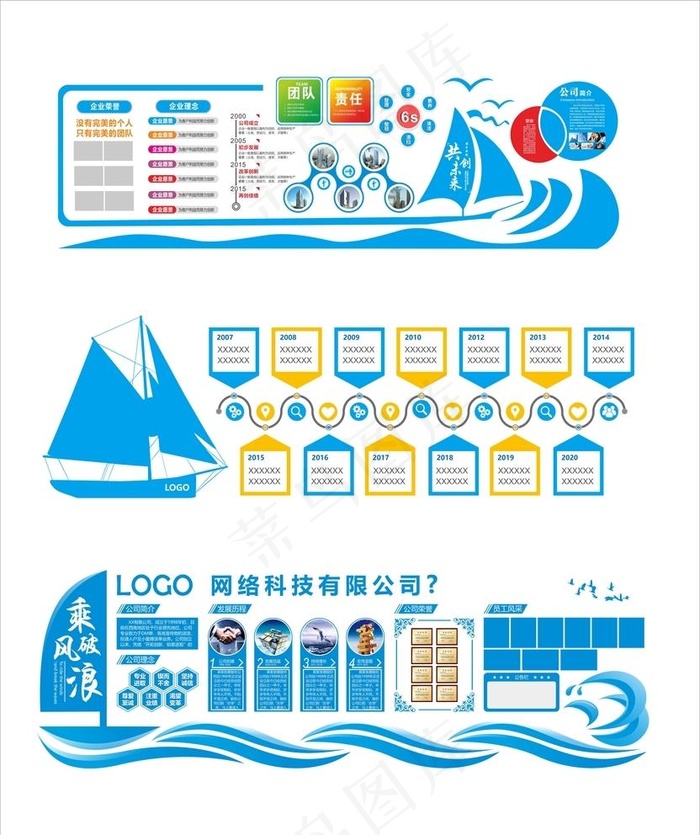 企业文化墙图片cdr矢量模版下载
