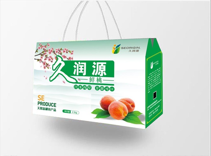 桃包装箱展开图图片ai矢量模版下载