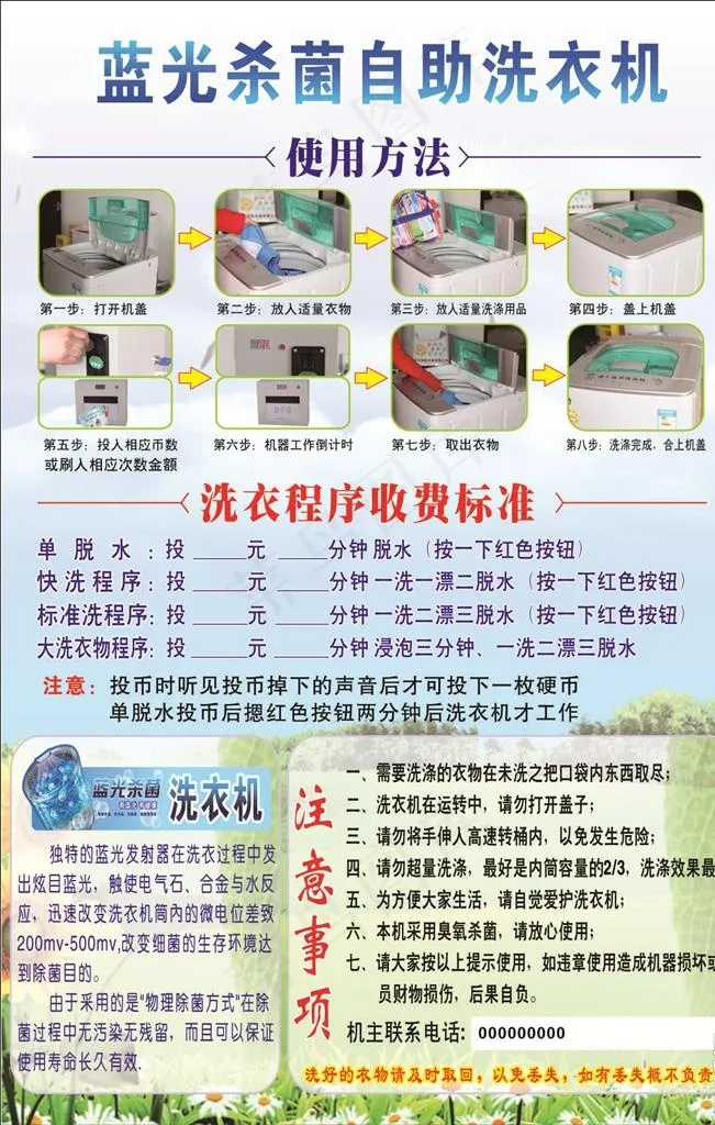 自助洗衣机图片cdr矢量模版下载