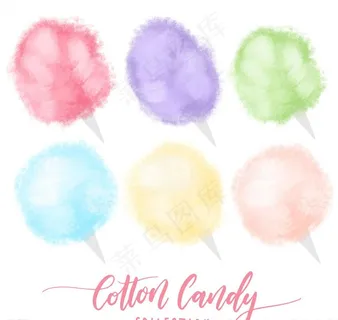 水彩绘棉花糖矢量素材图片 水彩绘棉花糖矢量素材图片