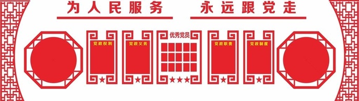 党建文化墙图片cdr矢量模版下载