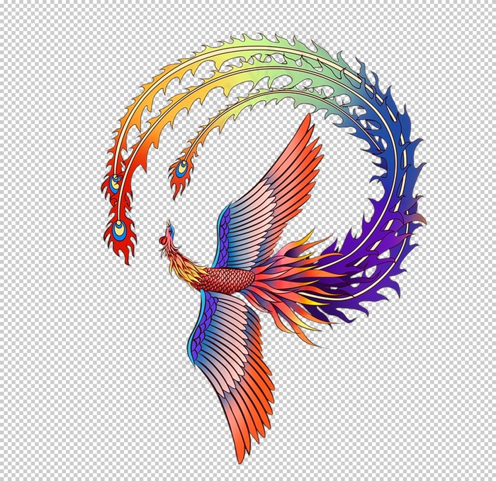 国潮凤凰插画图片