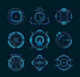 蓝色创意科技边框装饰图案素材图片