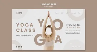 女性瑜伽宣传单海报设计图片