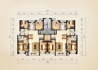 小三室户型 平面图图片