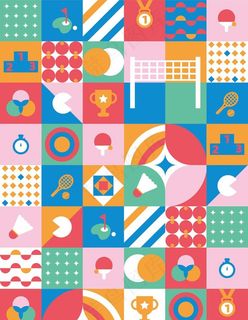 运动系几何色块拼接背景插画图片