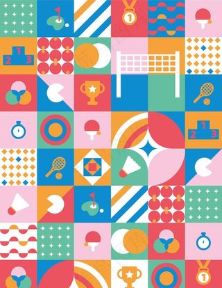 运动系几何色块拼接背景插画图片