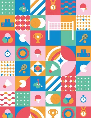 运动系几何色块拼接背景插画图片