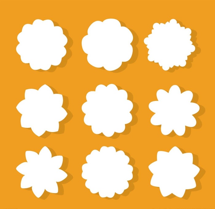 白色花形标签矢量图片