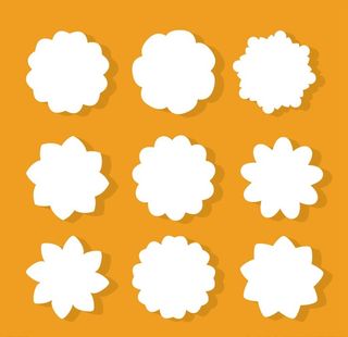 白色花形标签矢量图片