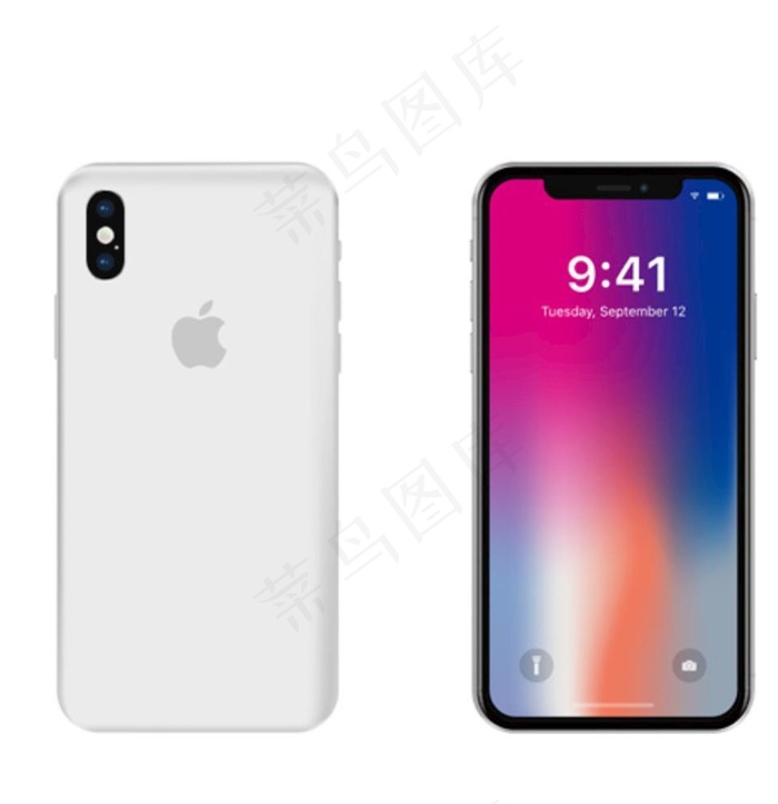 苹果手机iphone X图片ai矢量模版下载