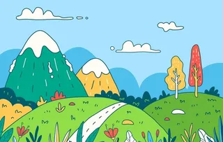 手绘平面设计景观图片