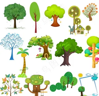 卡通树图片