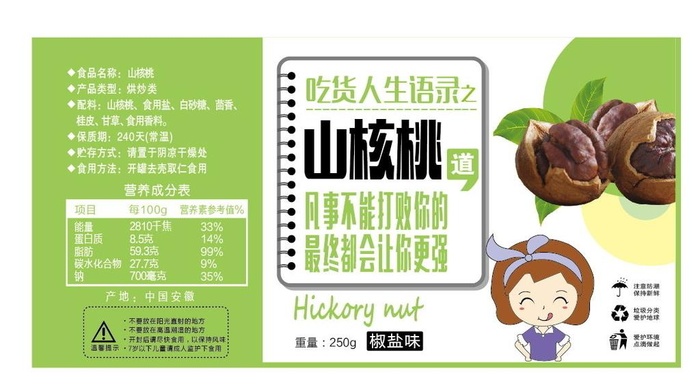 通用山核桃包装图片ai矢量模版下载
