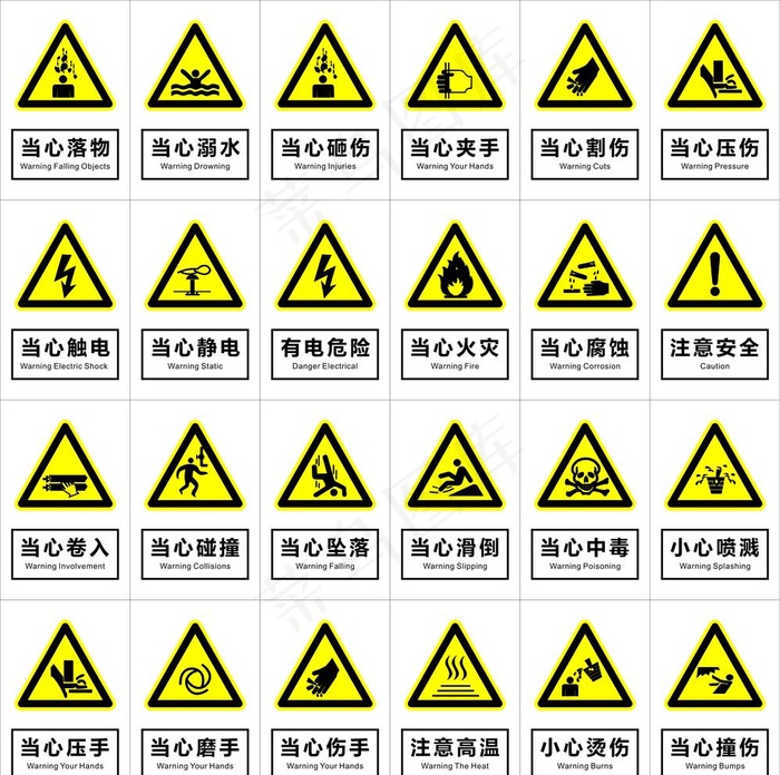 安全标识图片cdr矢量模版下载