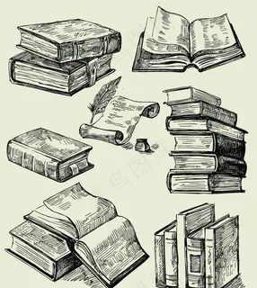 手绘书本图片