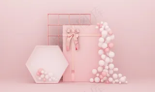 清新几何c4d背景图片简约海报