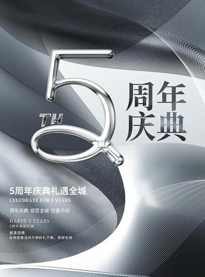 5周年庆图片(3500x4700)psd模版下载