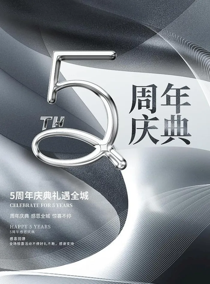 5周年庆图片(3500x4700)psd模版下载