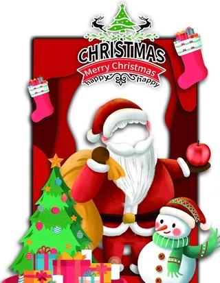 红色圣诞节拍照框图片