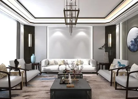 现代新中式效果图 PSD分层室图片