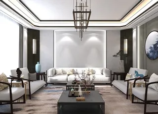 现代新中式效果图 PSD分层室图片