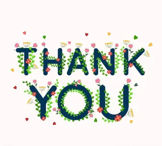 创意花束感谢语艺术字矢量素材图片