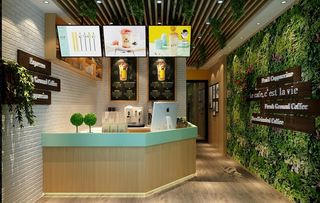 奶茶店吧台图片