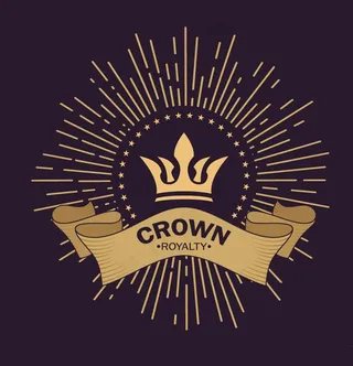 金色闪耀王冠标志标签矢量素材图片