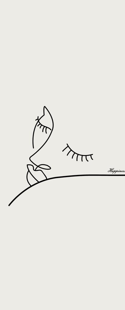 手绘线条美女图片