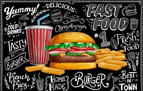 卡通汉堡海报矢量图片 卡通汉堡海报矢量图片