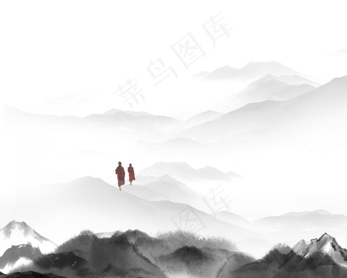 水墨山图片(4724x3937)psd模版下载